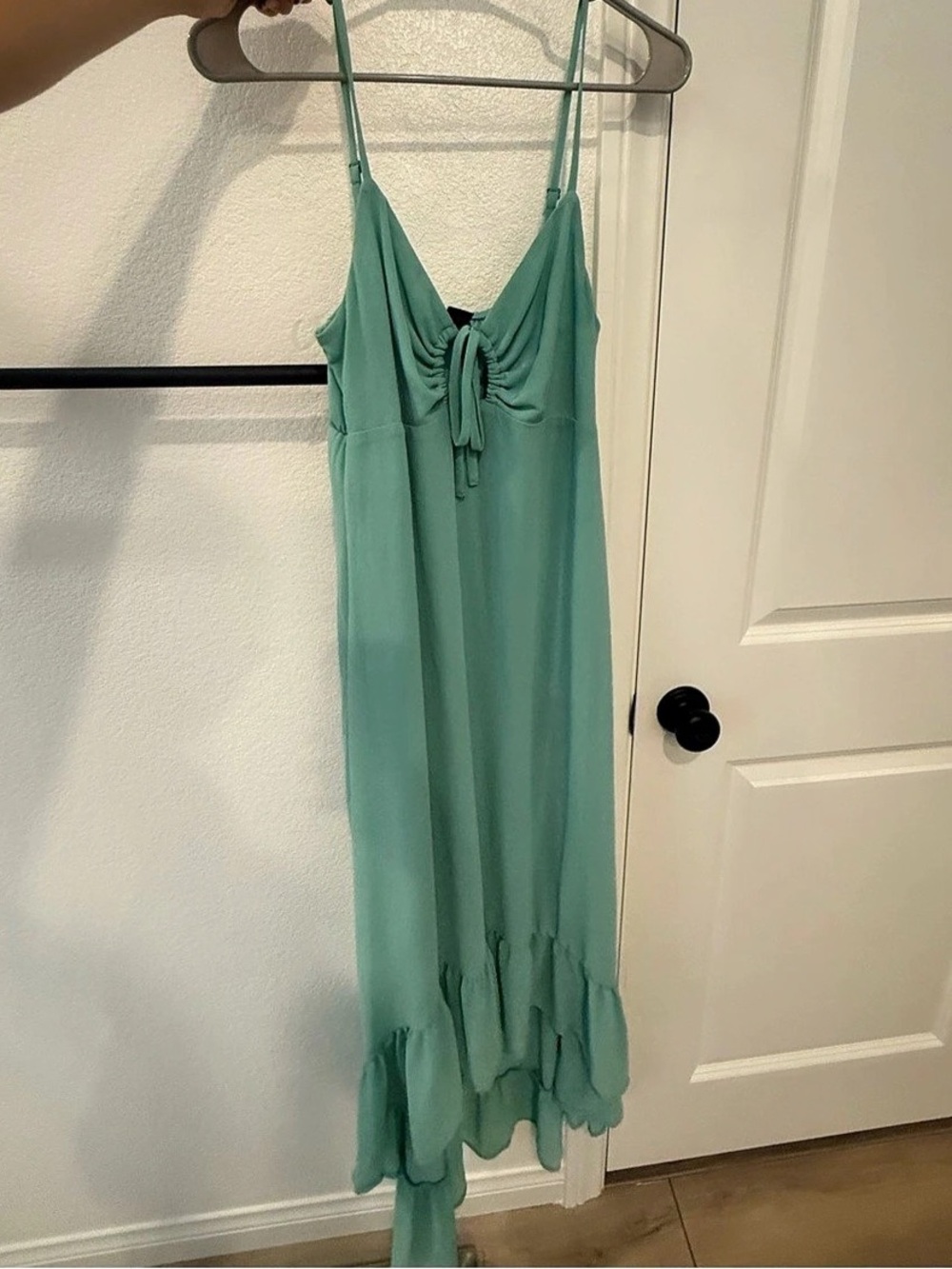 Wild Fable Ruched Maxi Dress in Green Size Medium